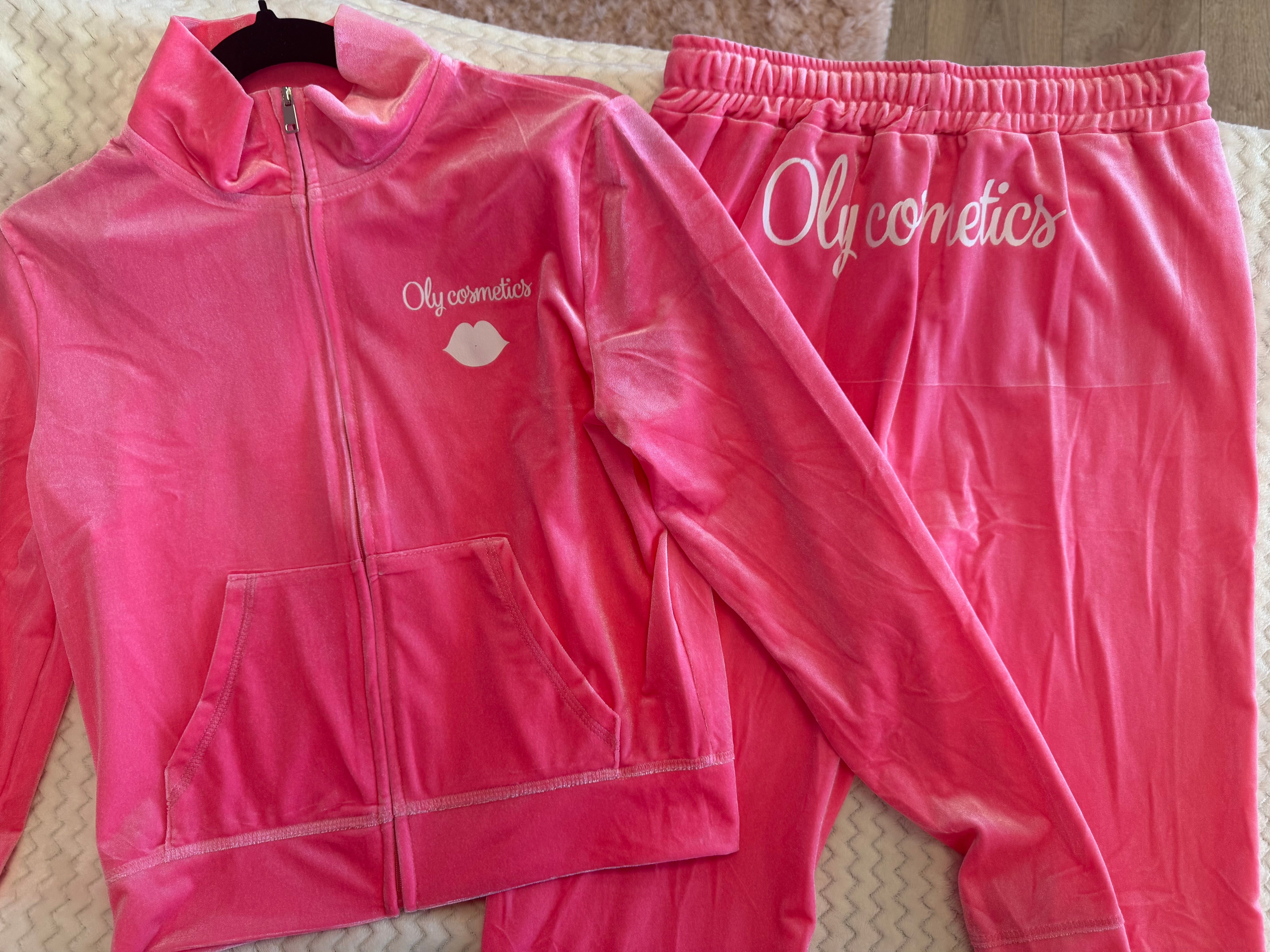 Oly Cosmetics Track Suit Pant Set - Neon Pink