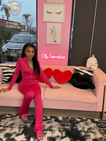 Oly Cosmetics Track Suit Pant Set - Hot Pink