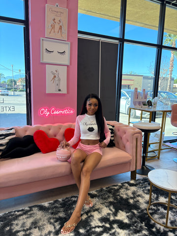 Oly Cosmetics Lounge Wear 2 Piece Short Set - Pink