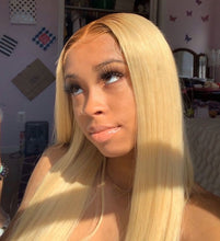 Load image into Gallery viewer, Oly Virgin Hair Straight Blonde Wig Lace Front Human Hair Wigs 13x4 Lace Wigs 100% Human Virgin Hair Wigs
