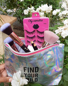 Makeup Bag ( Choose from 4 beautiful, iridescent lazer colors).