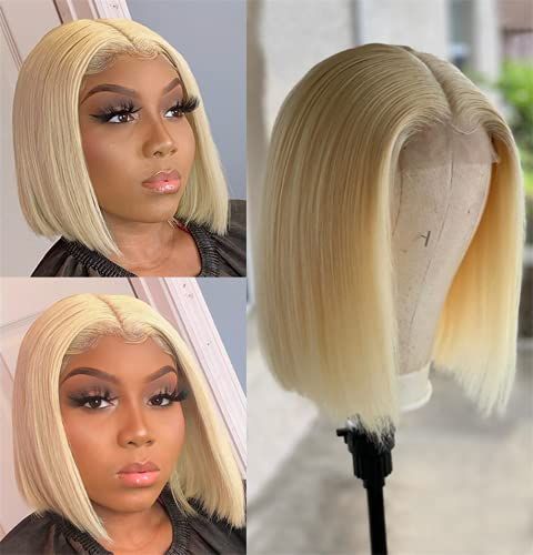 Oly Virgin Hair Blonde Bob Wig Lace Front Human Hair Wigs 13x4 Lace Wigs 100% Human Virgin Hair