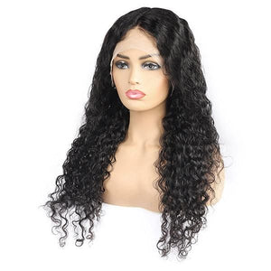 Oly Virgin Hair Deep Curly 13x4 Lace Front Wig, Pre Plucked Natural Hair Line, 100% Human Virgin Hair Wigs