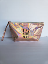 Load image into Gallery viewer, Makeup Bag ( Choose from 4 beautiful, iridescent lazer colors).
